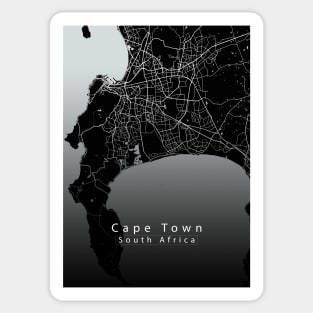 Cape Town South Africa City Map dark Sticker